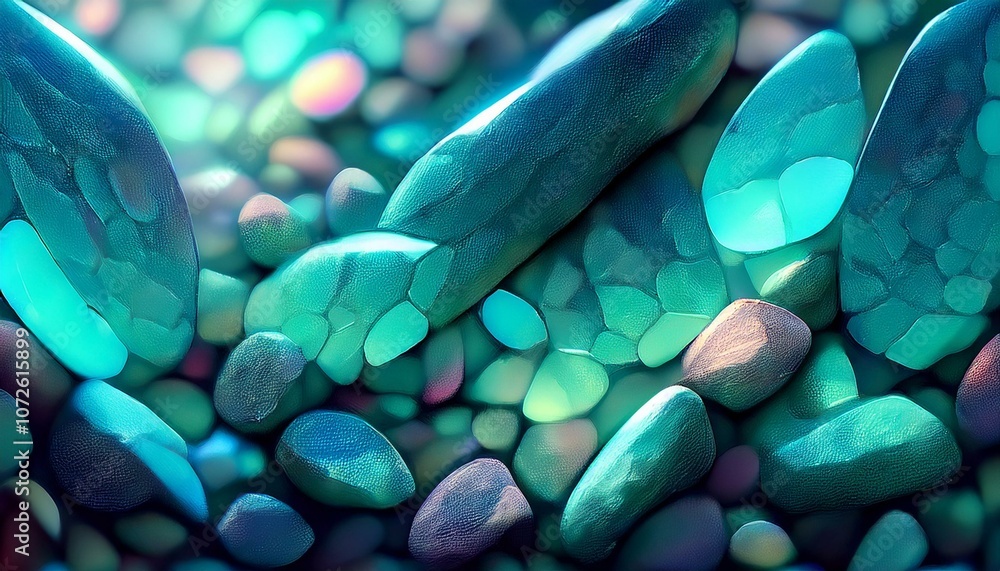Abstract background of smooth, teal-colored pebbles with a subtle textured finish. Abstract background of smooth, teal-colored pebbles with a subtle textured finish.