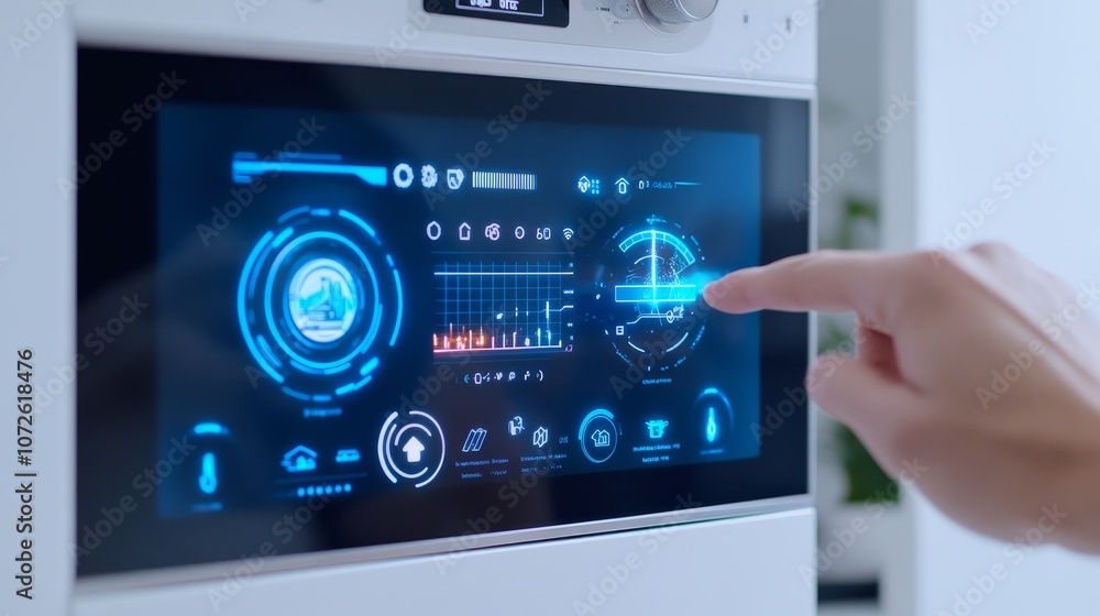 Obraz premium Explore how smart technology transforms home automation with interactive displays