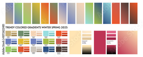 ACTUAL FRESH New fashion color and gradients trend winter spring season 2025 2026. Color palette forecast of the future color trend	