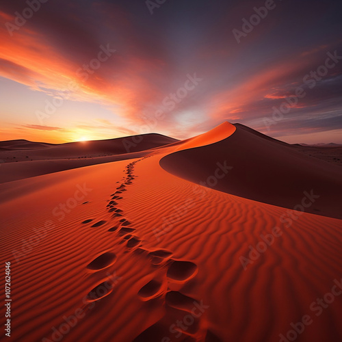 Egyptian desert dreamy landscape at sunset - Landscape photography