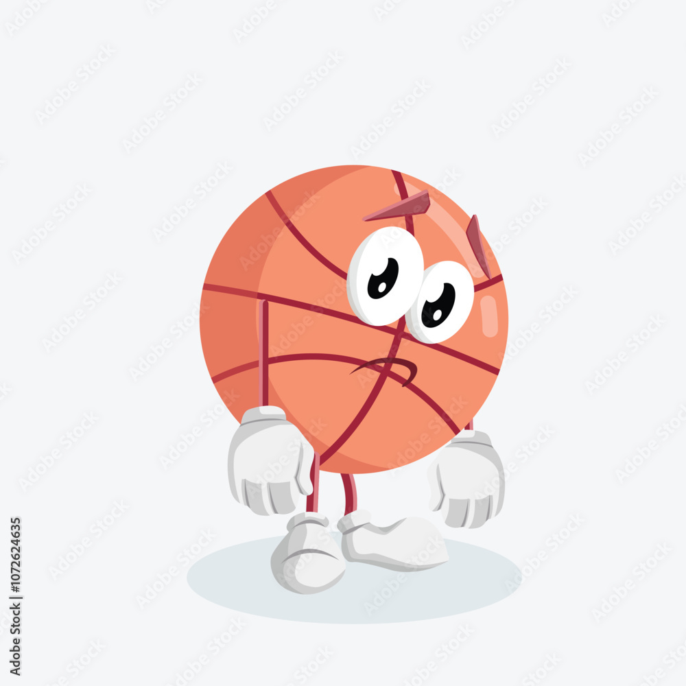 Basket ball Logo mascot sad pose Basket ball Logo mascot sad pose