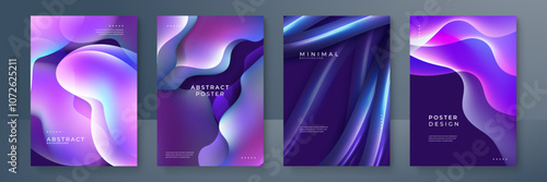 Vibrant Abstract Poster Collection With Modern Geometric Designs