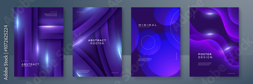 Vibrant Abstract Posters with Fluid Shapes and Modern Design