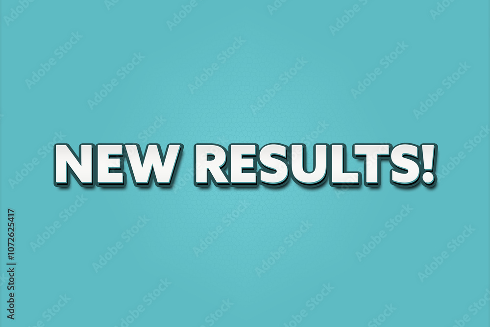 New Results. A Illustration with white text isolated on light green background. New Results. A Illustration with white text isolated on light green background.