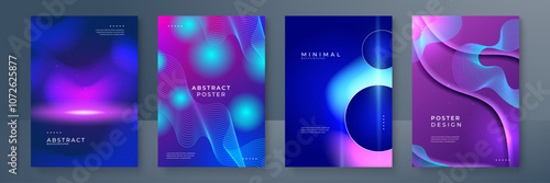 Modern Abstract Poster Collection With Geometric Shapes and Vibrant Colors
