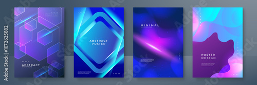 Colorful Abstract Minimalistic Geometric Art Poster Designs
