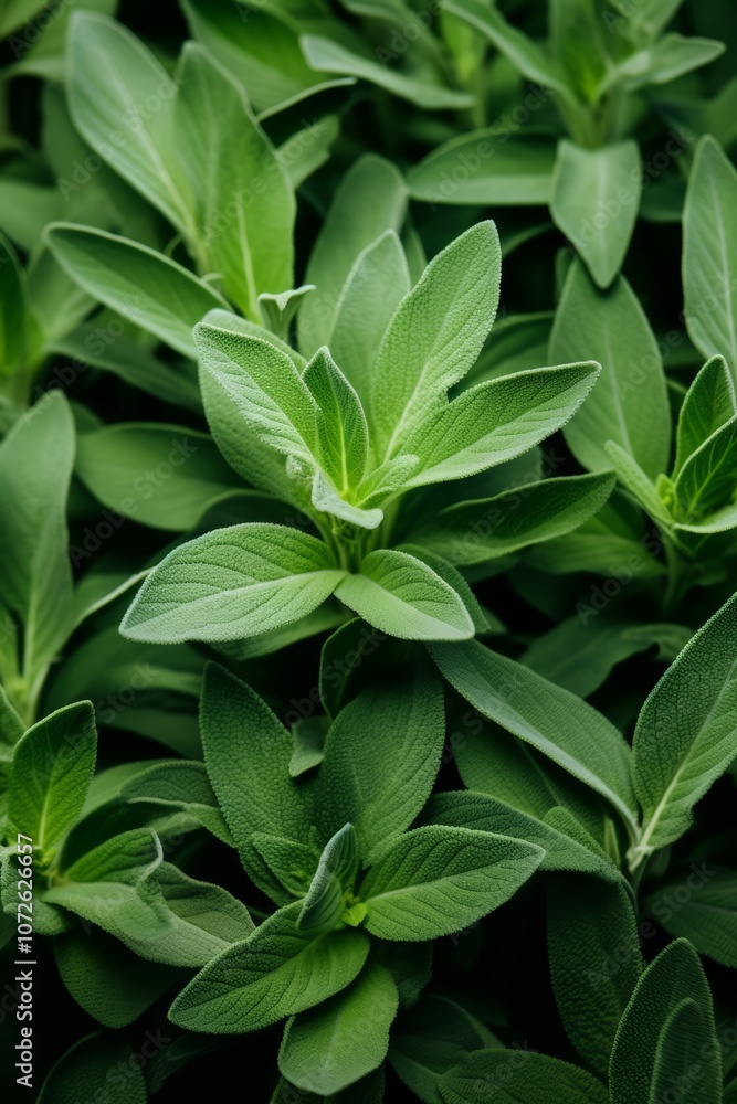 A close-up shot of green leaves in a lush, natural setting. A close-up shot of green leaves in a lush, natural setting.