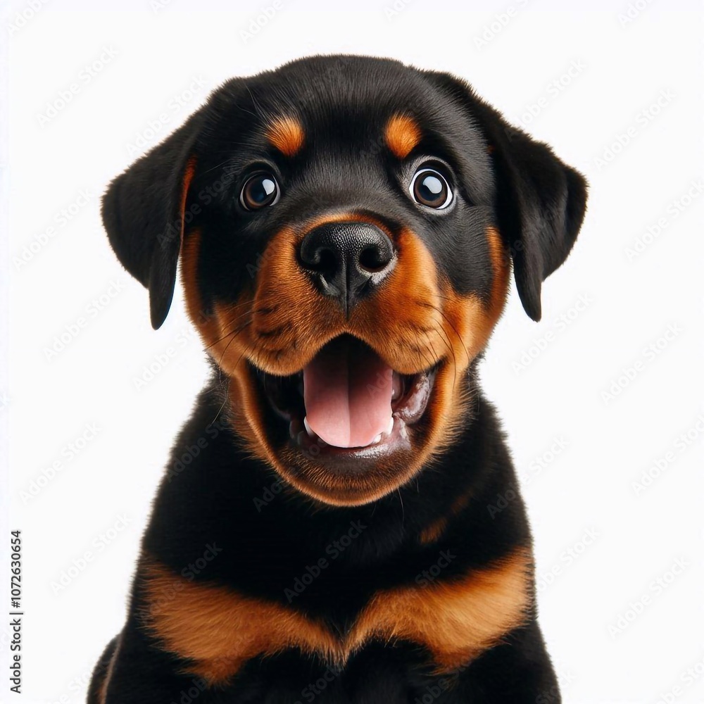 Erschrockener Rottweiler Erschrockener Rottweiler