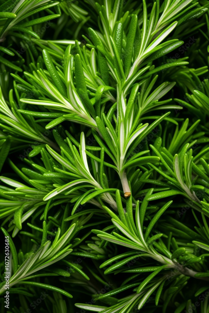 Close-up shot of fresh green rosemary sprigs, perfect for culinary or medicinal use. Close-up shot of fresh green rosemary sprigs, perfect for culinary or medicinal use.