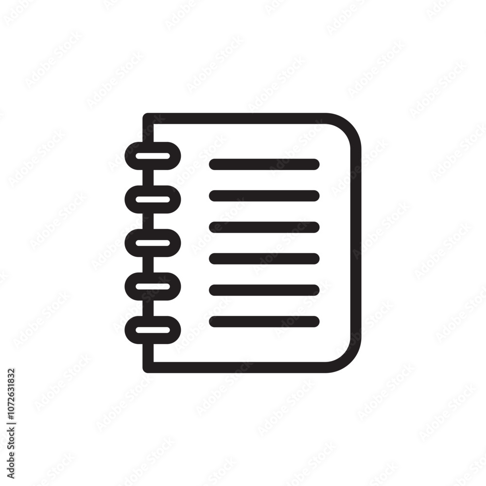 Vector Simple Notebook Icon Symbol Vector Simple Notebook Icon Symbol