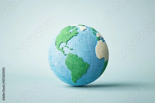 Colorful globe representing Earth's diverse landscapes and cultures.