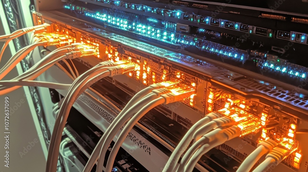 point-of-sale system, a wireless access point and a computer are each connected by individual ethernet cables that connect directly to a network switch which has ethernet cables coming out the other
point-of-sale system, a wireless access point and a computer are each connected by individual ethernet cables that connect directly to a network switch which has ethernet cables coming out the other