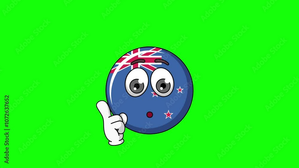 Animation of new zealand cartoon with a shushing face, finger over pursed lips Animation of new zealand cartoon with a shushing face, finger over pursed lips