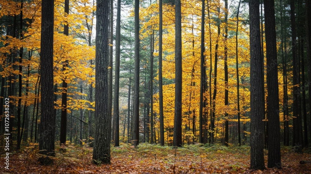 Fototapeta premium Golden Autumn Forest