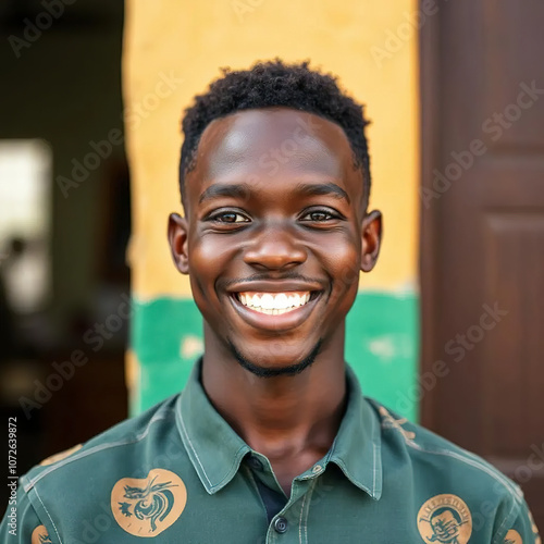 Portrait of happy african young man