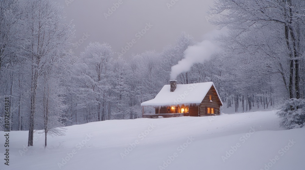 Cozy Cabin in a Snowy Forest Cozy Cabin in a Snowy Forest