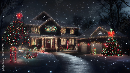 A festive display of Christmas light apps, showcasing different lighting patterns for holiday decorations.