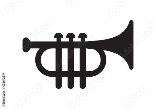 Vector Simple Bugle Icon. Trumpet Symbol