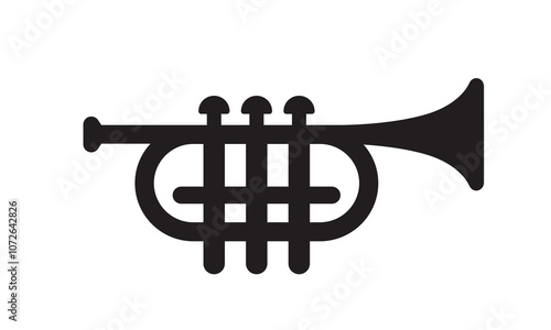 Vector Simple Bugle Icon. Trumpet Symbol