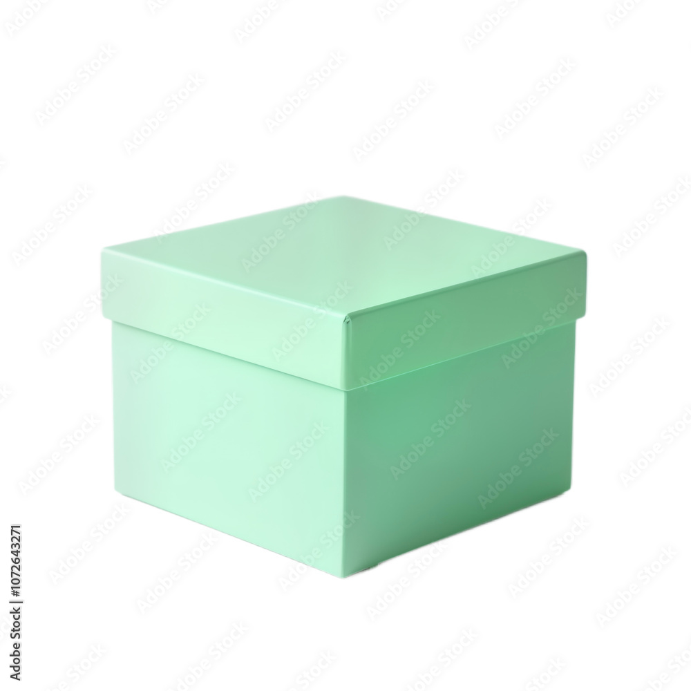 Mint green gift box on alpha layer. Square present box with lid closed. Empty packaging for mockup. Design template for branding, marketing, promotion, advertising. Packaging product for online Png. Mint green gift box on alpha layer. Square present box with lid closed. Empty packaging for mockup. Design template for branding, marketing, promotion, advertising. Packaging product for online Png.
