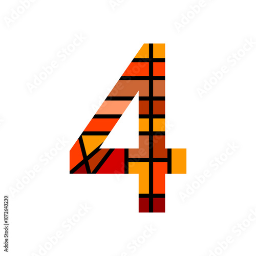 Number four icon on white background. Vector illustration.