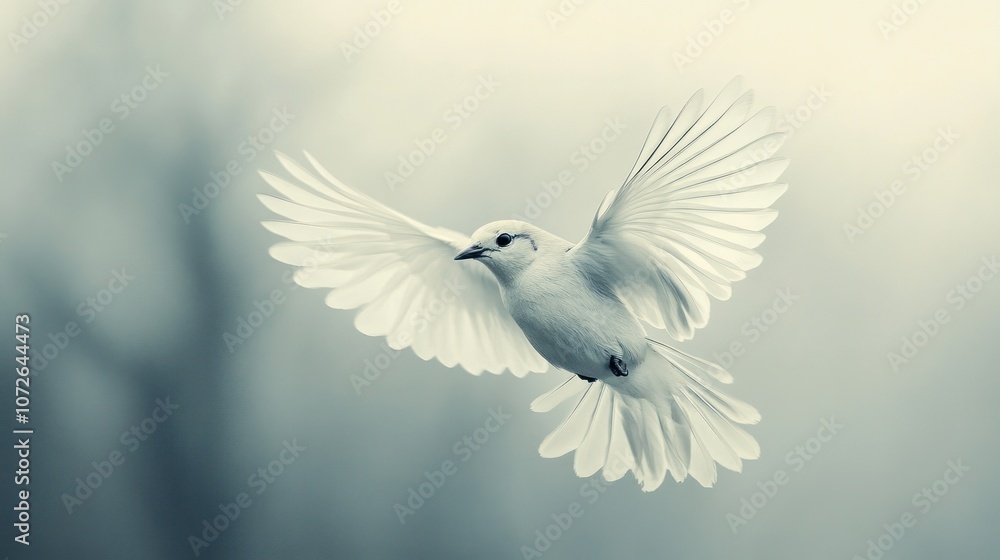 Obraz premium White Dove in Flight