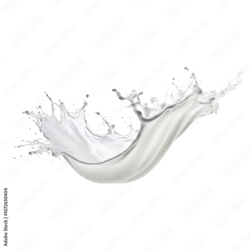 The splash of fresh milk in motion against white background. The splash of fresh milk in motion against white background.