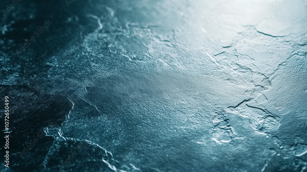 Fototapeta premium A dark stone surface showcases unique textures and patterns under soft lighting, creating a serene atmosphere