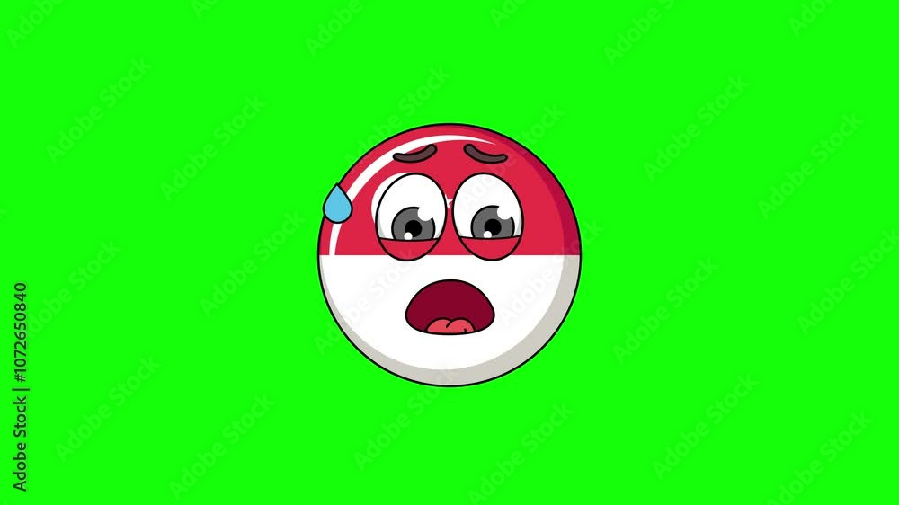 singapore emoticon with an expression of sweltering, hot, sweating singapore emoticon with an expression of sweltering, hot, sweating