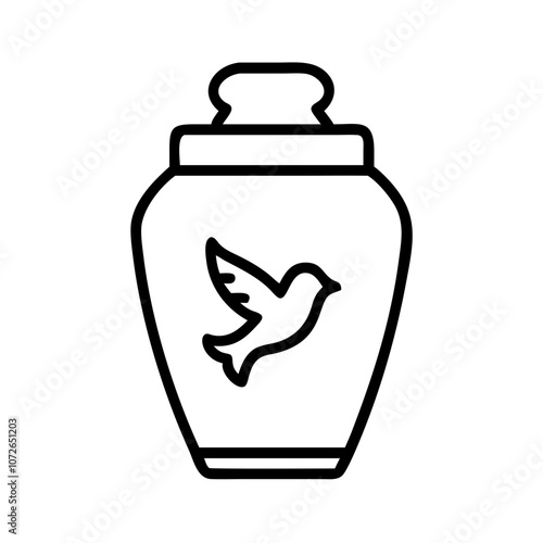 Cremation Urn with Dove Outline
