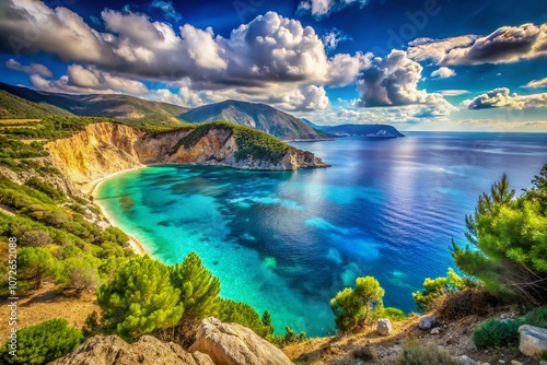 Breathtaking Coastal Views of Kefalonia, Greece: A Stunning Perspective on the Largest Ionian Island Perfect for Travelers and Tourists Seeking Adventure and Scenic Beauty