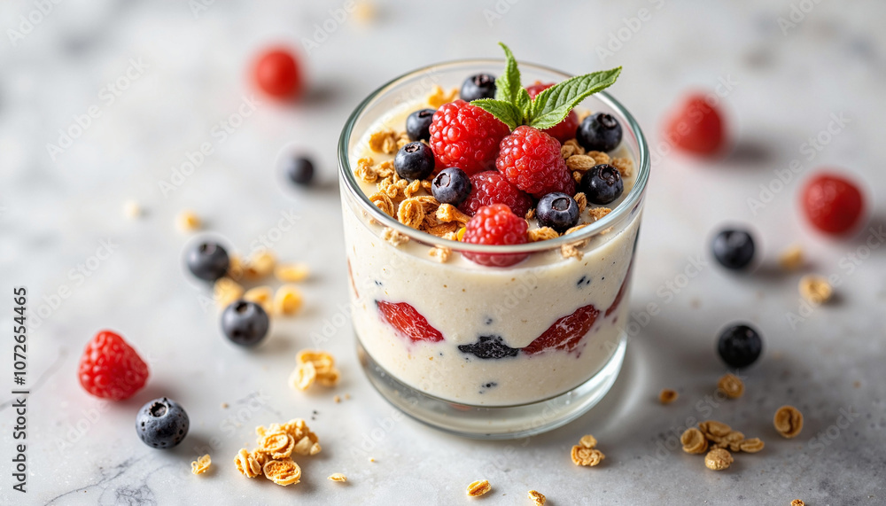 Yogurt parfait with fresh berries and granola Yogurt parfait with fresh berries and granola