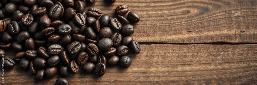 Close-up shot of a single coffee bean on a wooden surface, showcasing its rich brown color and shiny texture, roast, espresso Close-up shot of a single coffee bean on a wooden surface, showcasing its rich brown color and shiny texture, roast, espresso