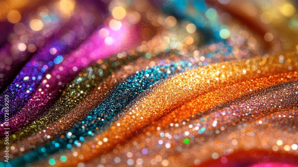 Colorful Glitter Waves with Shimmering Effects Colorful Glitter Waves with Shimmering Effects