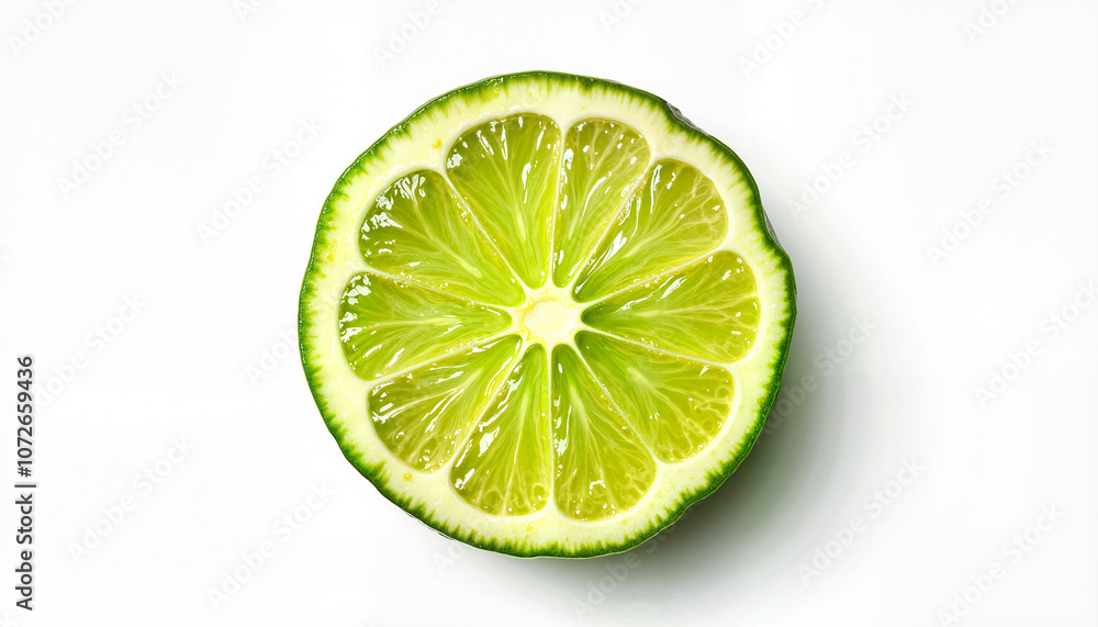 Fresh lime slice on white background Fresh lime slice on white background