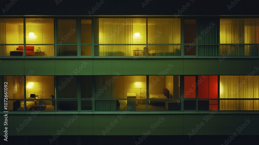 Urban Nighttime Hotel Room Views Urban Nighttime Hotel Room Views