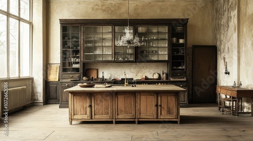 Wallpaper Mural Rustic Kitchen Interior with Vintage Design Elements Torontodigital.ca