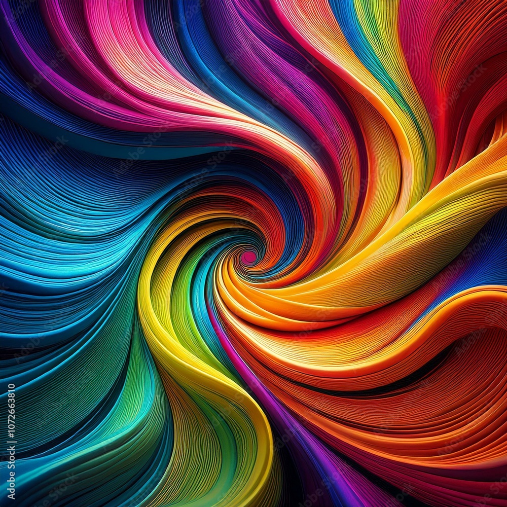 Fototapeta premium abstract wallpaper backgrounds illustration of a colorful psychedelic swirl thread