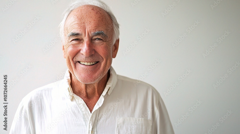 Smiling Older Gentleman Exuding Confidence in Bright Indoor Setting with Warm Atmosphere and Engaging Personality Smiling Older Gentleman Exuding Confidence in Bright Indoor Setting with Warm Atmosphere and Engaging Personality