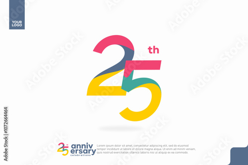 Number 25 logo icon design, 25th birthday logo number, anniversary 25