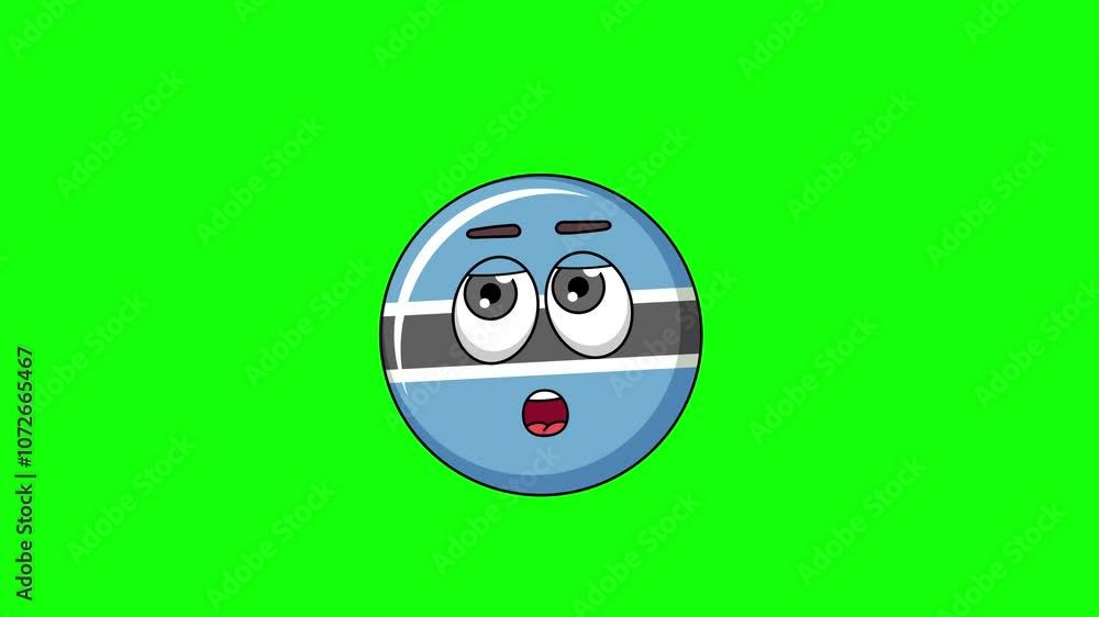botswana cartoon facing with rolling eye, emoji emoticon animation botswana cartoon facing with rolling eye, emoji emoticon animation