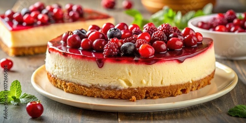 Wallpaper Mural Creamy cheesecake topped with a luscious berry glaze and a medley of fresh berries Torontodigital.ca