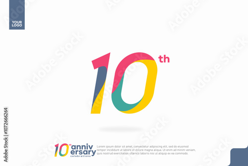 Number 10 logo icon design, 10th birthday logo number, anniversary 10 photo