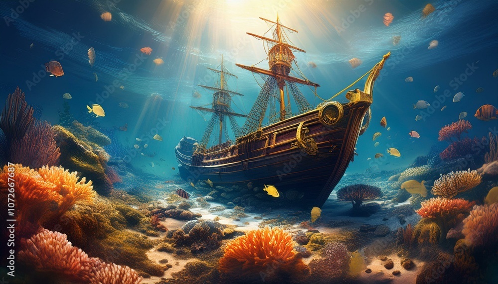 Fototapeta premium The allure of pirate ships captivates adventurers worldwide.