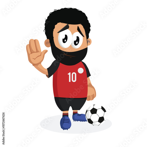 Character man football red Logo mascot goodbye pose