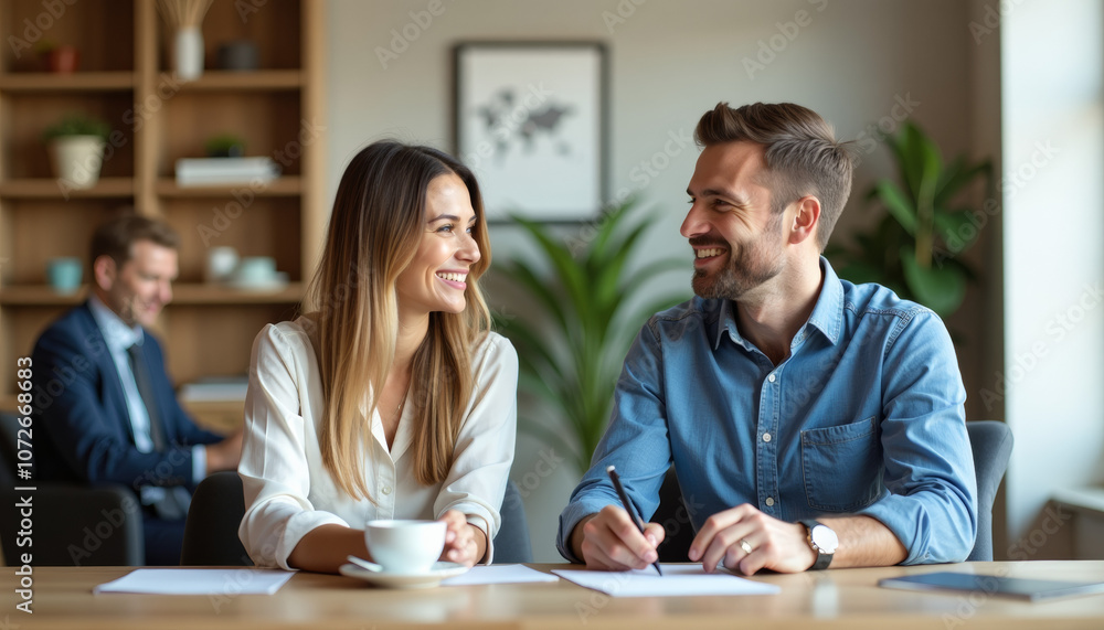 Fototapeta premium Happy Business Couple in Meeting