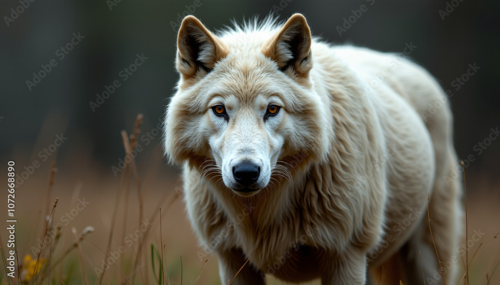 Obraz premium Majestic White Wolf in the Forest