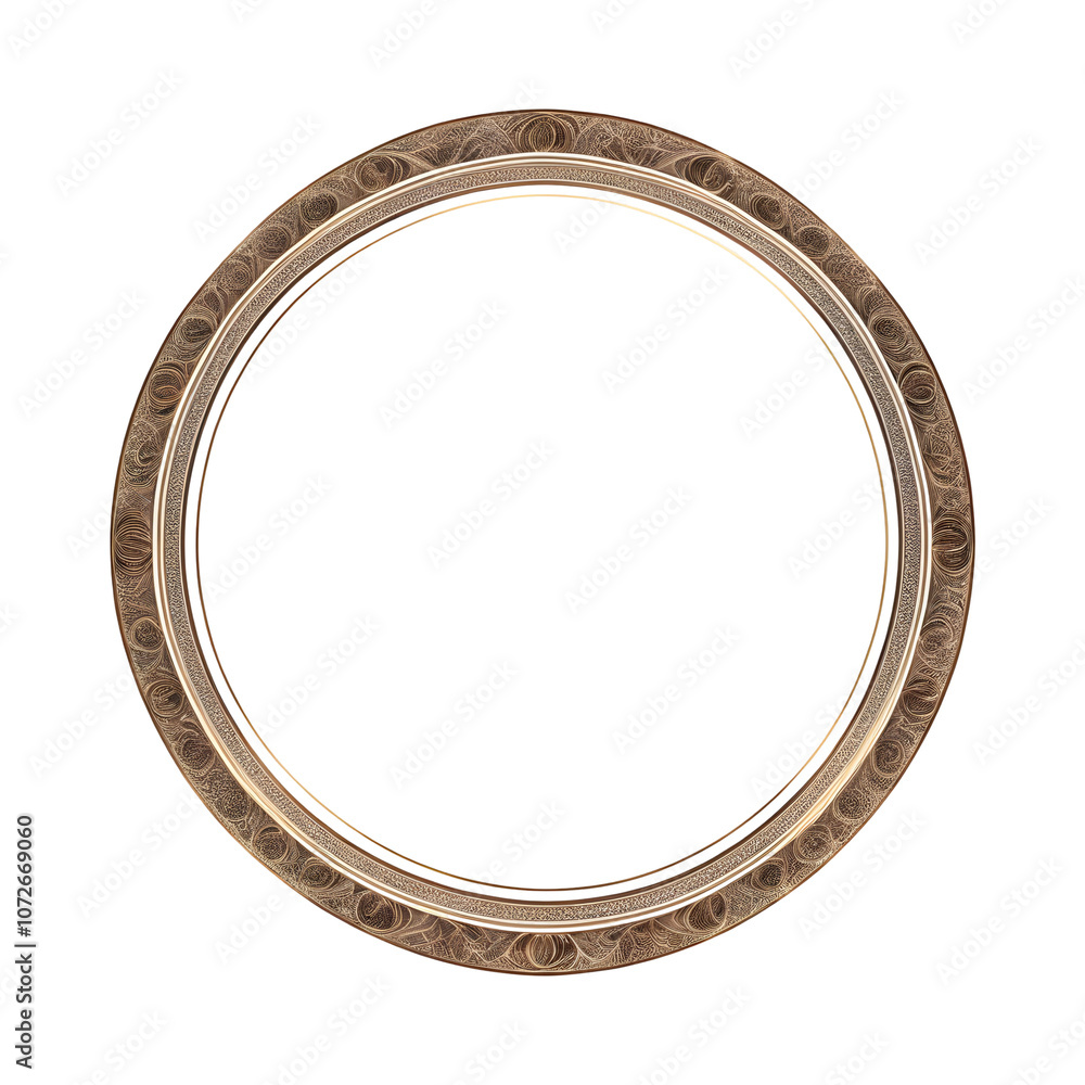Obraz premium Luxury circle border PNG transparent background