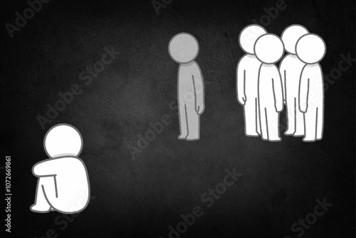 Depression and loneliness vectoral design