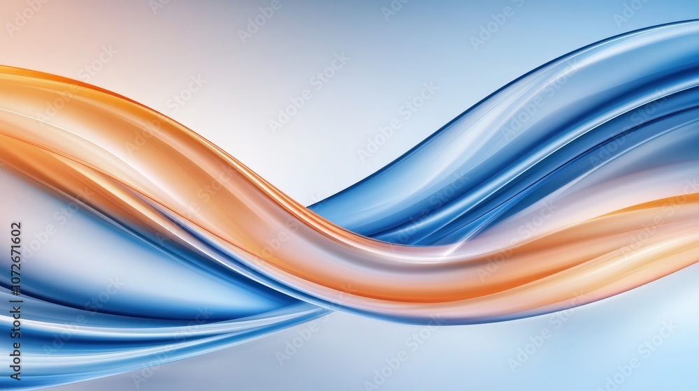 Obraz premium A Swirling Dance of Cobalt Blue and Tangerine Orange Textures in an Abstract Composition